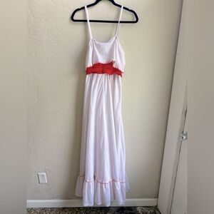 Vintage 70’s Jody T retro polka dot ruffle maxi dress size 7 feminine classic